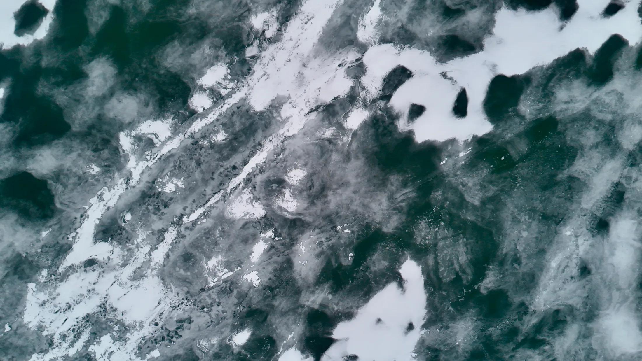 Lake Simcoe frozen over, Ontario, Canada