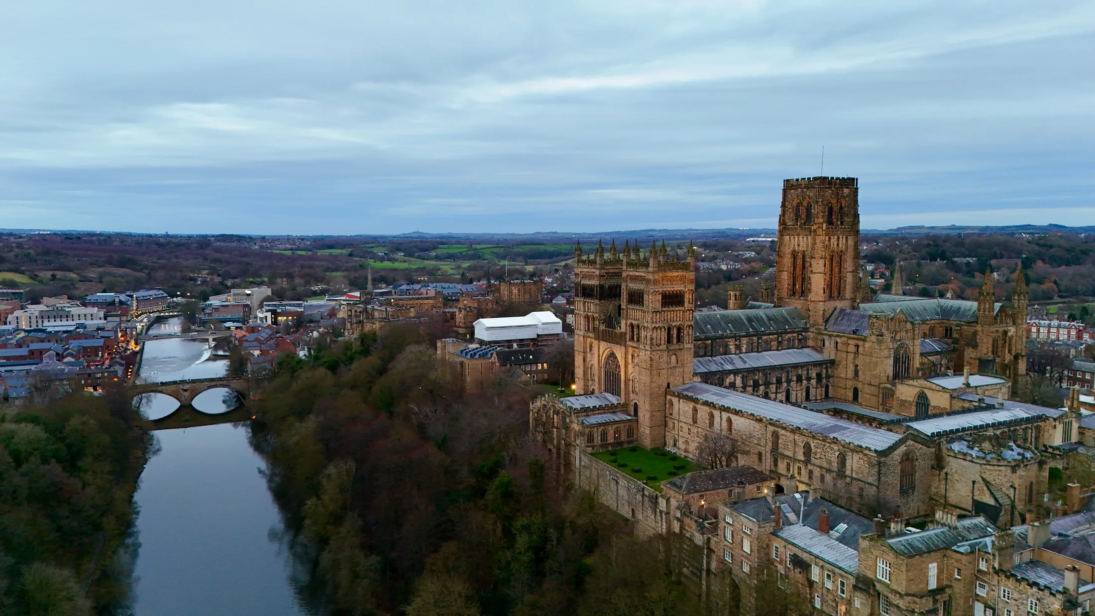 Durham Cathedral at dusk